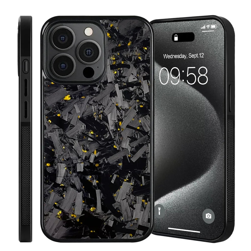 STRKβ’ Forged Carbon Fibre Gold Flake Phone Case