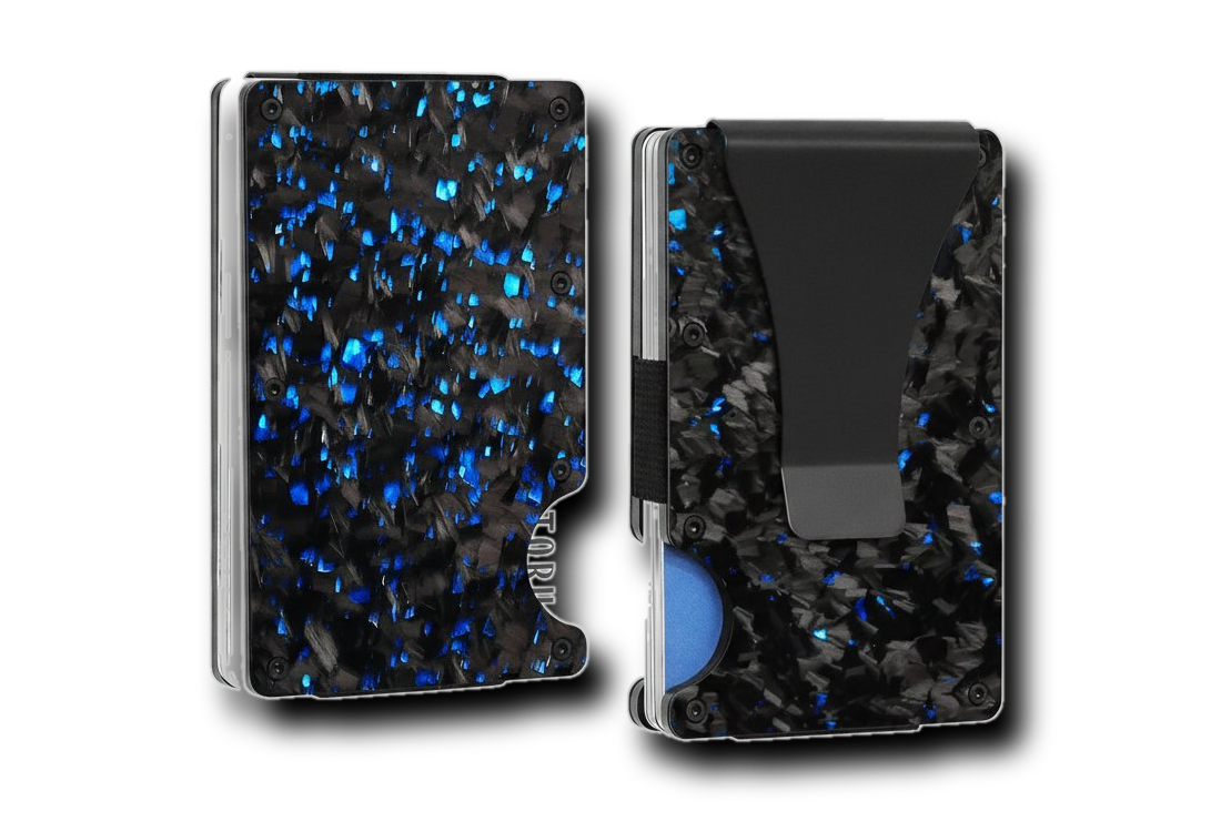 STRK™ Forged Carbon Fiber Wallet – Blue