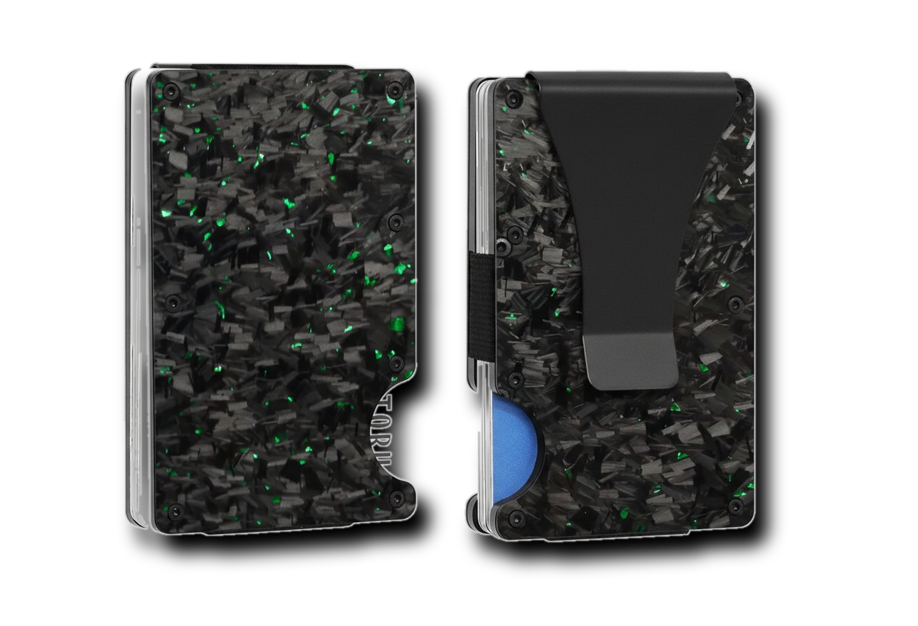 STRK™ Forged Carbon Fiber Wallet – Green