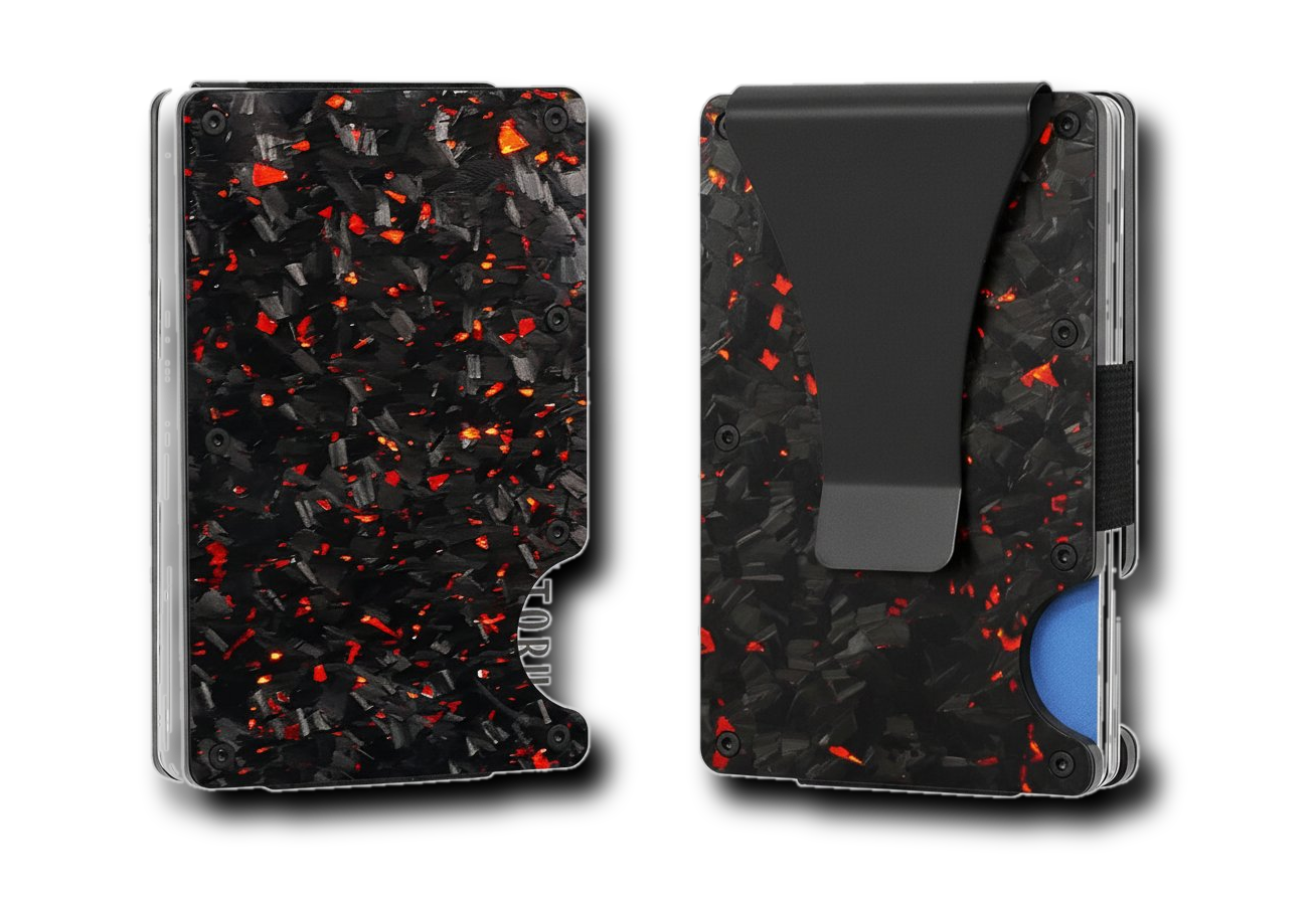 STRK™ Forged Carbon Fiber Wallet – Red